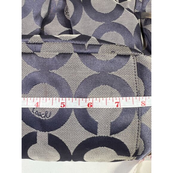 Coach Purple Silver Signature Canvas Hand Shoulder Tote Bag Purse Leather Trim - Picture 8 of 13